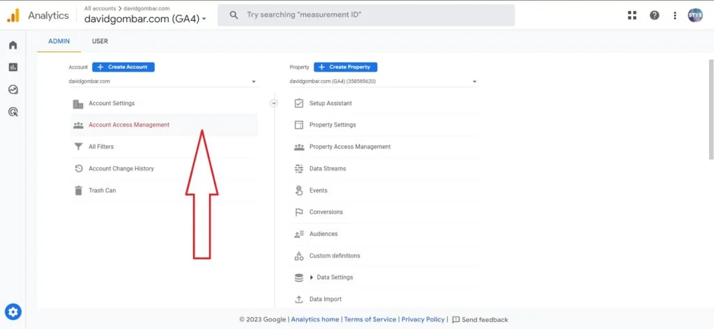 Account Access Management v GA4
